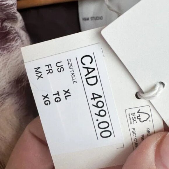 H&M Studio Animal Print Down Filled Long Puffer Coat XL - Picture 11 of 14